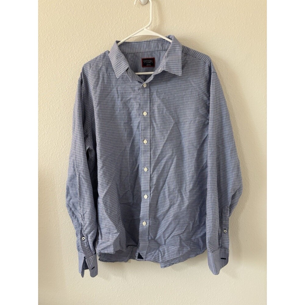 UNTUCKit Dress Shirt Mens Extra Large, XL, Blue Pattern